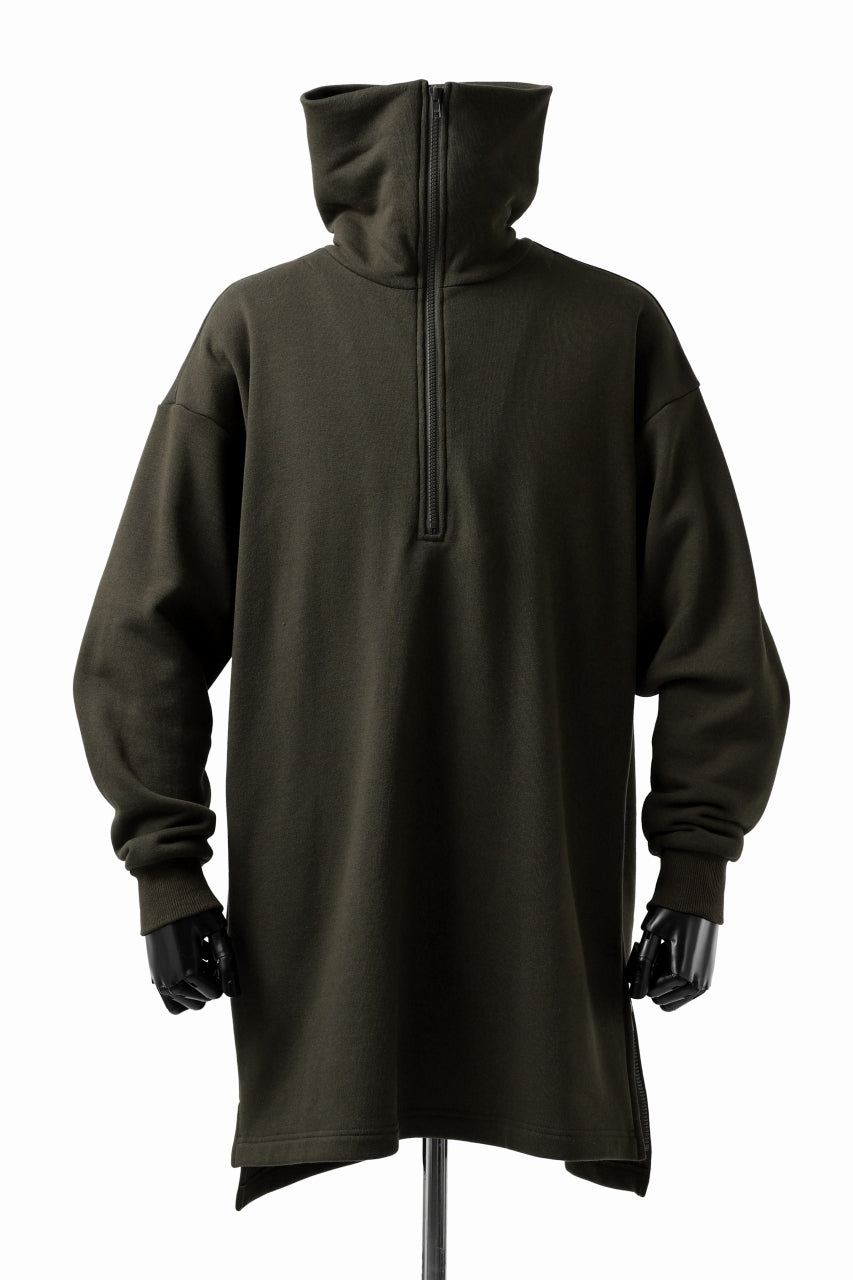画像をギャラリービューアに読み込む, Y's HIGH-COLLAR HALF ZIP SWEAT SHIRT (KHAKI)