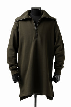 画像をギャラリービューアに読み込む, Y's HIGH-COLLAR HALF ZIP SWEAT SHIRT (KHAKI)