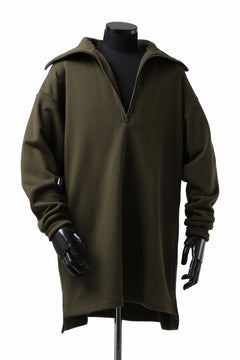 画像をギャラリービューアに読み込む, Y's HIGH-COLLAR HALF ZIP SWEAT SHIRT (KHAKI)