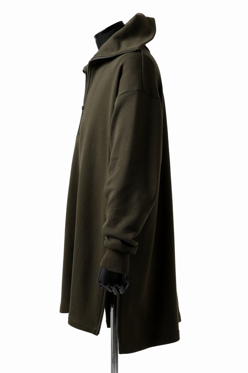 画像をギャラリービューアに読み込む, Y's HIGH-COLLAR HALF ZIP SWEAT SHIRT (KHAKI)