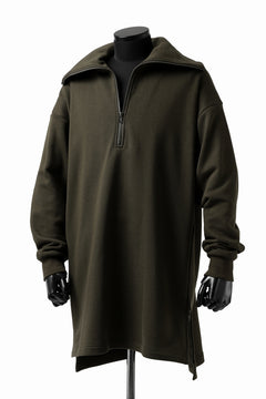 画像をギャラリービューアに読み込む, Y's HIGH-COLLAR HALF ZIP SWEAT SHIRT (KHAKI)