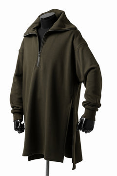 画像をギャラリービューアに読み込む, Y's HIGH-COLLAR HALF ZIP SWEAT SHIRT (KHAKI)