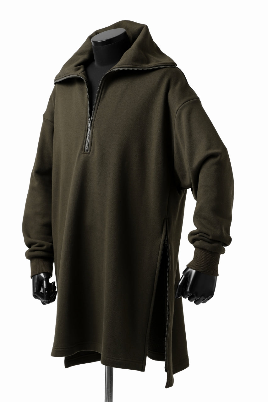 画像をギャラリービューアに読み込む, Y's HIGH-COLLAR HALF ZIP SWEAT SHIRT (KHAKI)