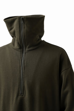画像をギャラリービューアに読み込む, Y's HIGH-COLLAR HALF ZIP SWEAT SHIRT (KHAKI)