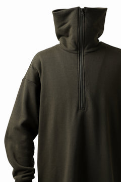 画像をギャラリービューアに読み込む, Y's HIGH-COLLAR HALF ZIP SWEAT SHIRT (KHAKI)