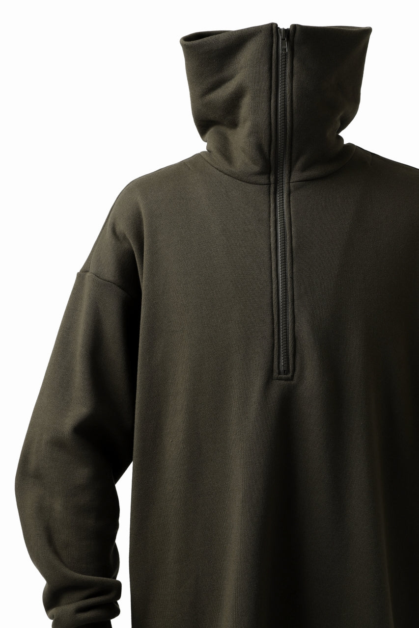 画像をギャラリービューアに読み込む, Y's HIGH-COLLAR HALF ZIP SWEAT SHIRT (KHAKI)