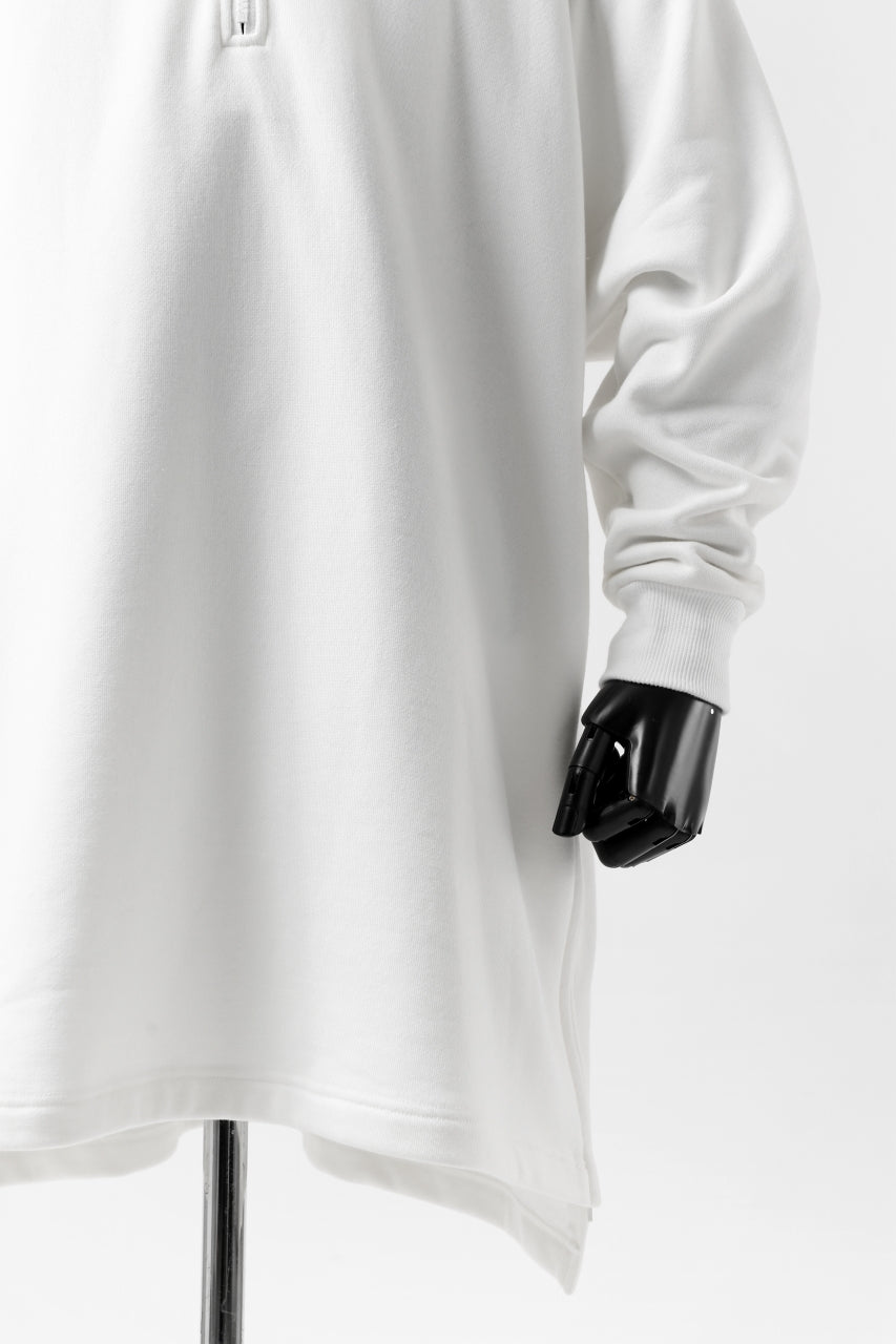 画像をギャラリービューアに読み込む, Y's HIGH-COLLAR HALF ZIP SWEAT SHIRT (WHITE)