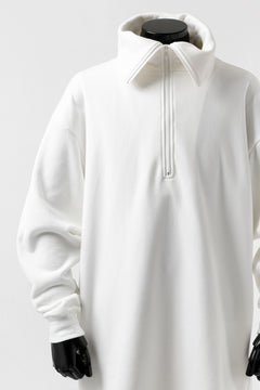 画像をギャラリービューアに読み込む, Y's HIGH-COLLAR HALF ZIP SWEAT SHIRT (WHITE)
