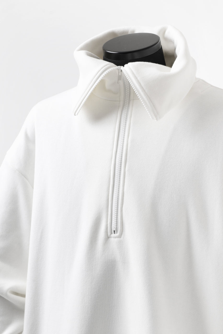 画像をギャラリービューアに読み込む, Y's HIGH-COLLAR HALF ZIP SWEAT SHIRT (WHITE)