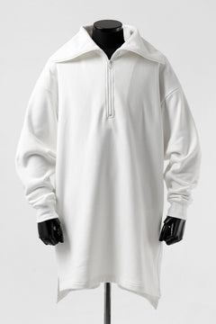 画像をギャラリービューアに読み込む, Y's HIGH-COLLAR HALF ZIP SWEAT SHIRT (WHITE)