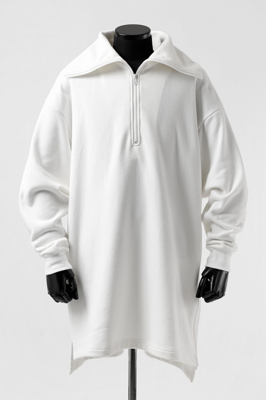 画像をギャラリービューアに読み込む, Y's HIGH-COLLAR HALF ZIP SWEAT SHIRT (WHITE)