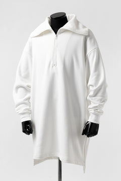 画像をギャラリービューアに読み込む, Y's HIGH-COLLAR HALF ZIP SWEAT SHIRT (WHITE)