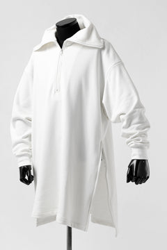 画像をギャラリービューアに読み込む, Y's HIGH-COLLAR HALF ZIP SWEAT SHIRT (WHITE)