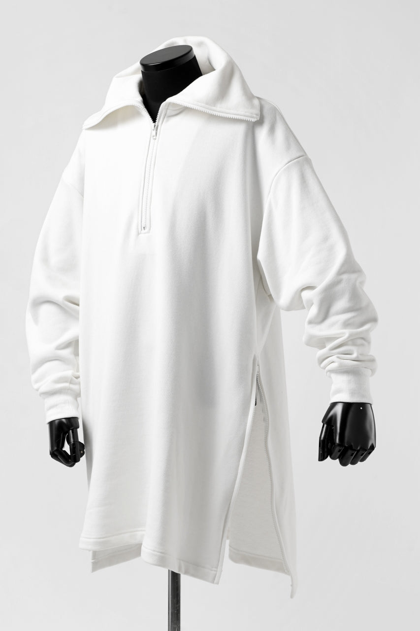 画像をギャラリービューアに読み込む, Y's HIGH-COLLAR HALF ZIP SWEAT SHIRT (WHITE)