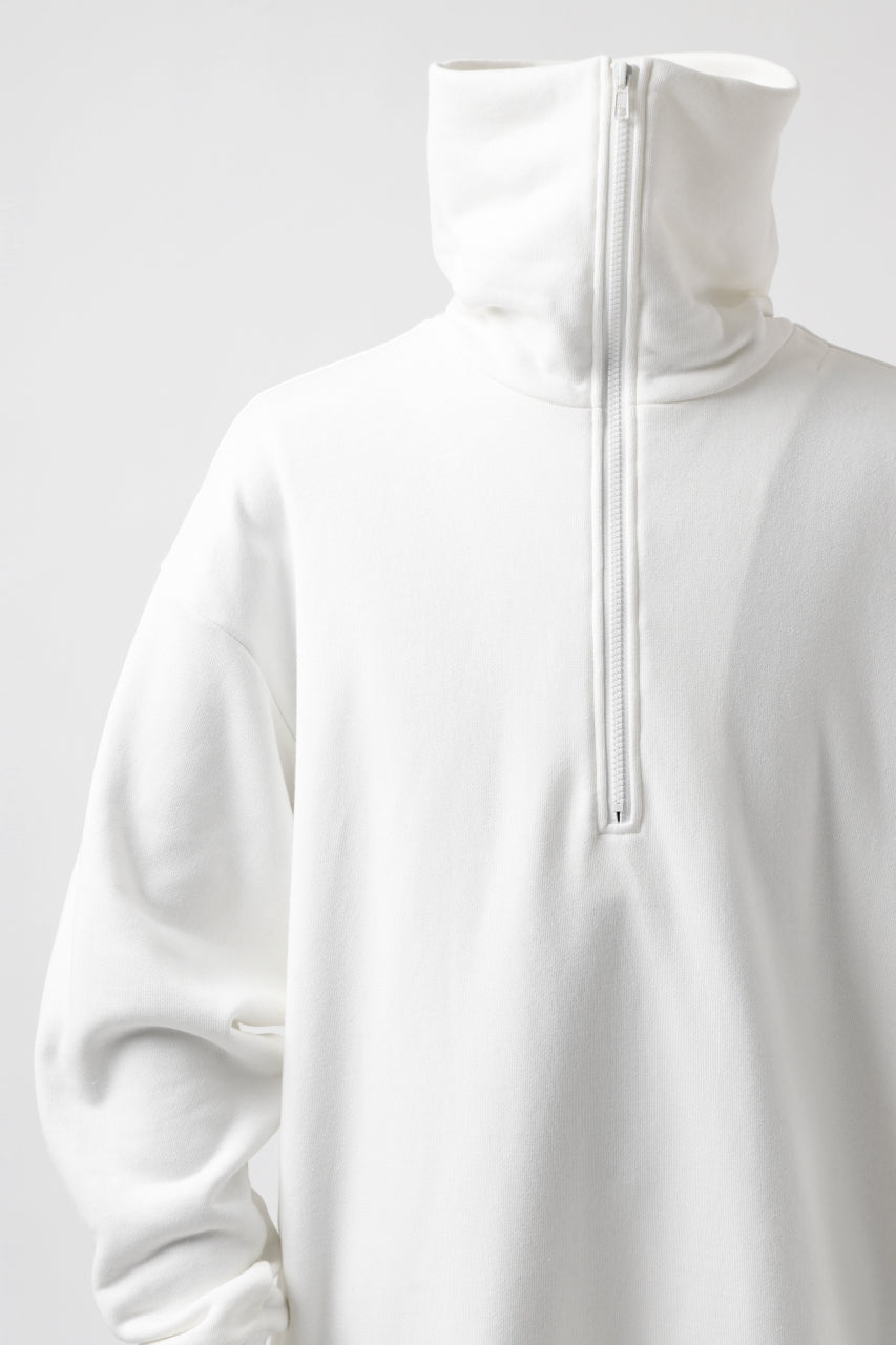 画像をギャラリービューアに読み込む, Y's HIGH-COLLAR HALF ZIP SWEAT SHIRT (WHITE)