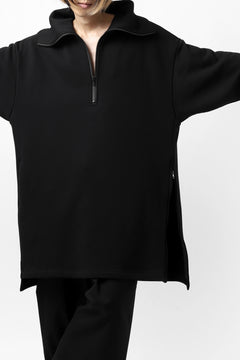 画像をギャラリービューアに読み込む, Y's HIGH-COLLAR HALF ZIP SWEAT SHIRT (BLACK)