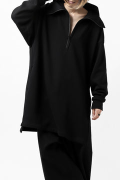 画像をギャラリービューアに読み込む, Y's HIGH-COLLAR HALF ZIP SWEAT SHIRT (BLACK)