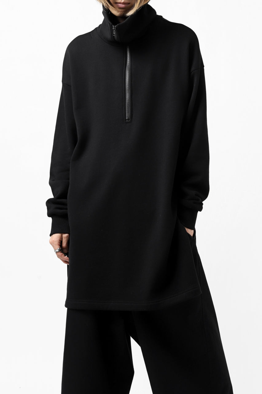 画像をギャラリービューアに読み込む, Y's HIGH-COLLAR HALF ZIP SWEAT SHIRT (BLACK)