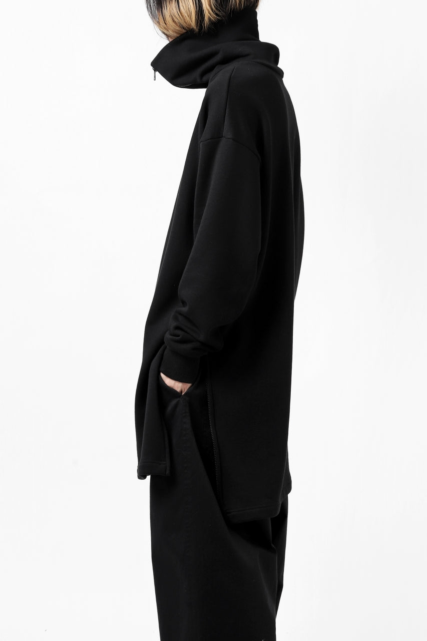 画像をギャラリービューアに読み込む, Y's HIGH-COLLAR HALF ZIP SWEAT SHIRT (BLACK)