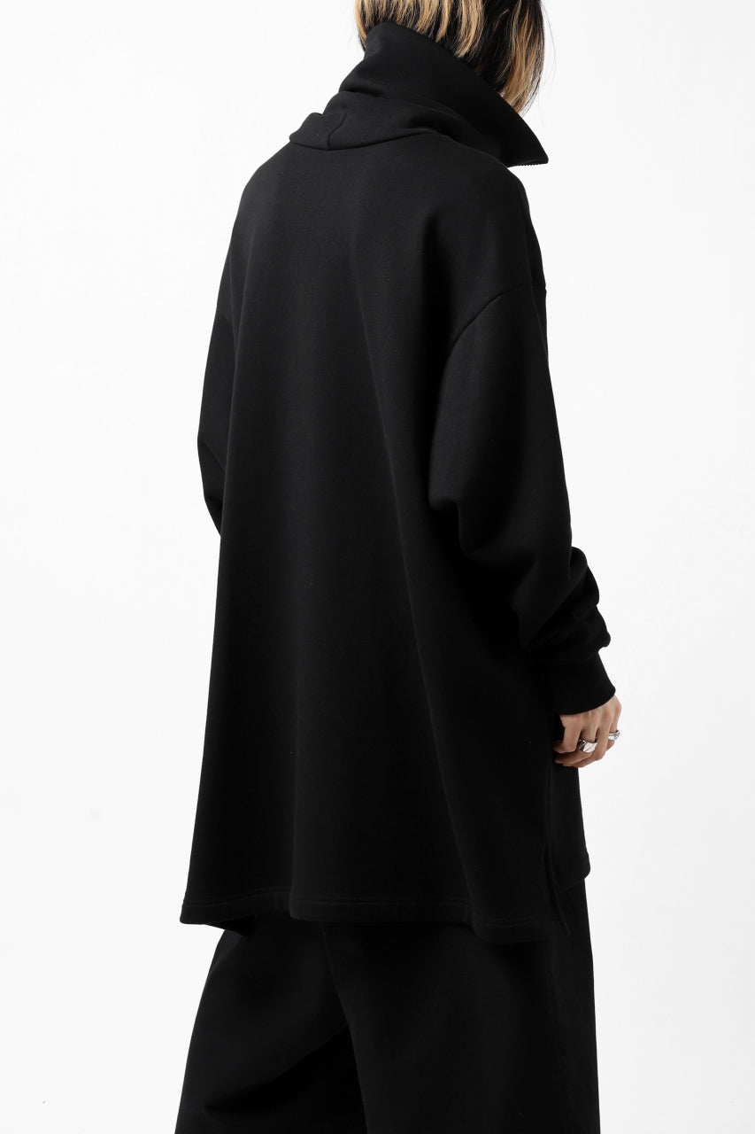 画像をギャラリービューアに読み込む, Y's HIGH-COLLAR HALF ZIP SWEAT SHIRT (BLACK)