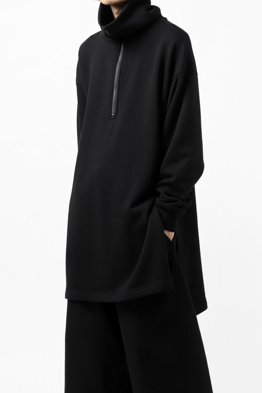 画像をギャラリービューアに読み込む, Y's HIGH-COLLAR HALF ZIP SWEAT SHIRT (BLACK)