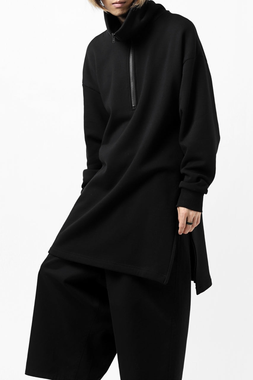 画像をギャラリービューアに読み込む, Y's HIGH-COLLAR HALF ZIP SWEAT SHIRT (BLACK)