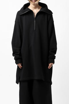画像をギャラリービューアに読み込む, Y's HIGH-COLLAR HALF ZIP SWEAT SHIRT (BLACK)