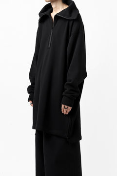 画像をギャラリービューアに読み込む, Y's HIGH-COLLAR HALF ZIP SWEAT SHIRT (BLACK)