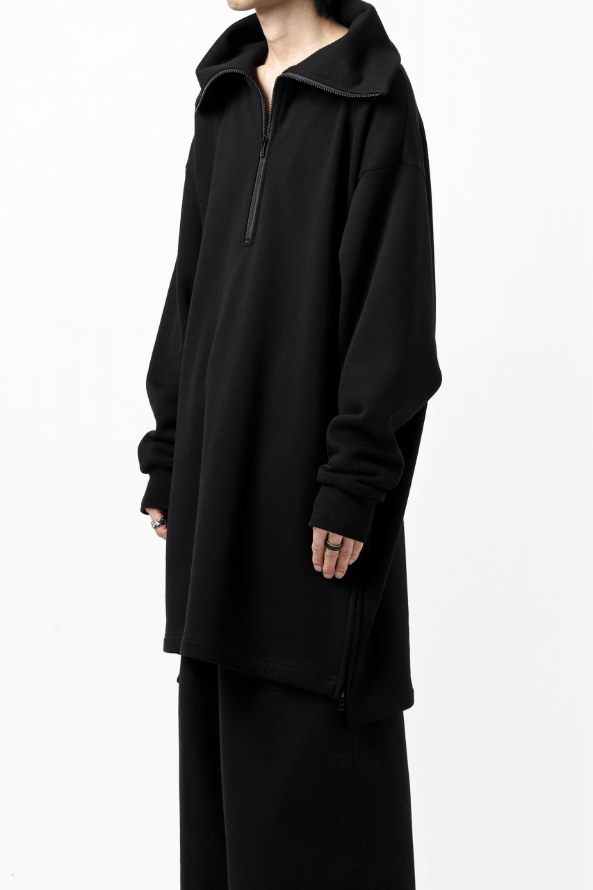 画像をギャラリービューアに読み込む, Y's HIGH-COLLAR HALF ZIP SWEAT SHIRT (BLACK)