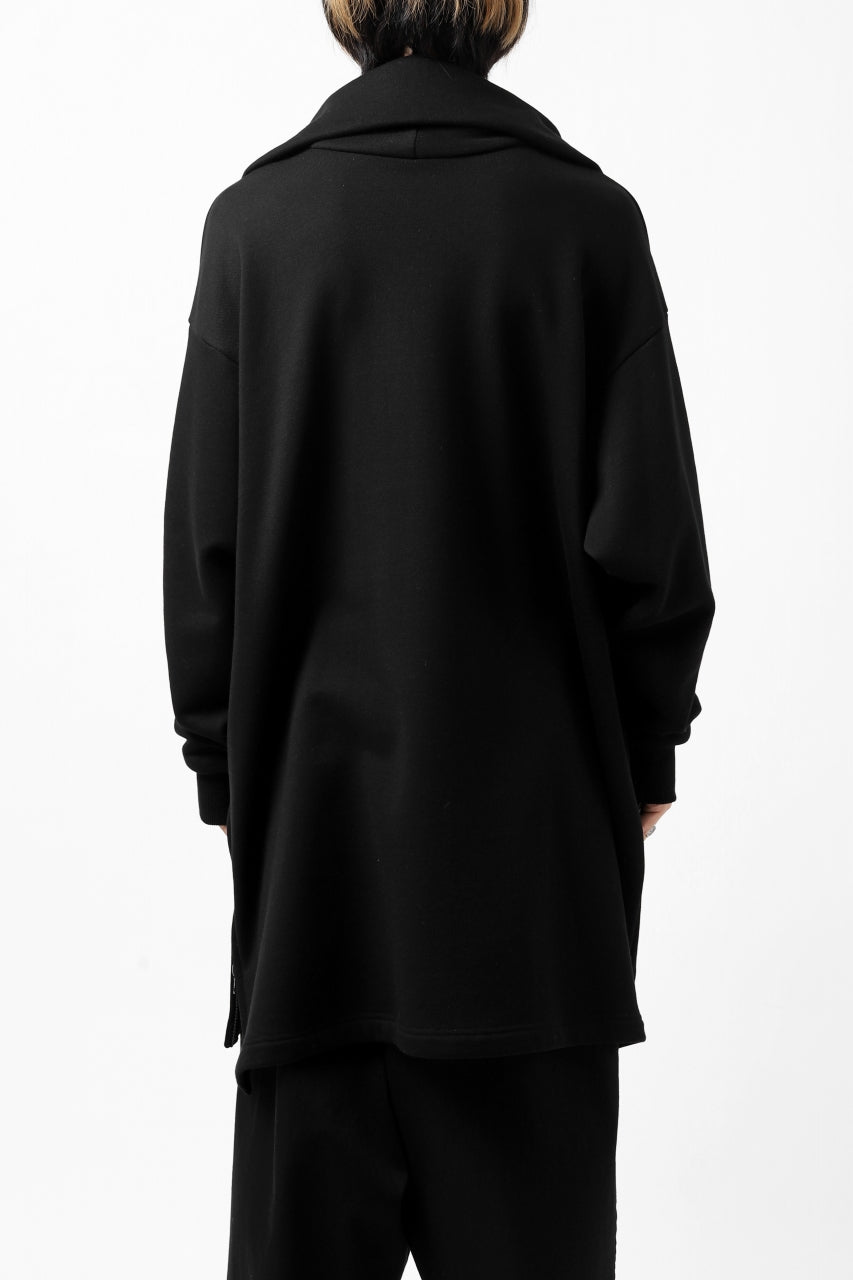 画像をギャラリービューアに読み込む, Y's HIGH-COLLAR HALF ZIP SWEAT SHIRT (BLACK)