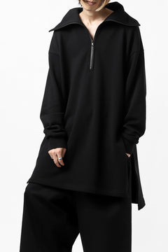 画像をギャラリービューアに読み込む, Y's HIGH-COLLAR HALF ZIP SWEAT SHIRT (BLACK)