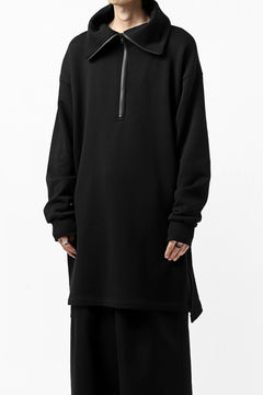 画像をギャラリービューアに読み込む, Y's HIGH-COLLAR HALF ZIP SWEAT SHIRT (BLACK)