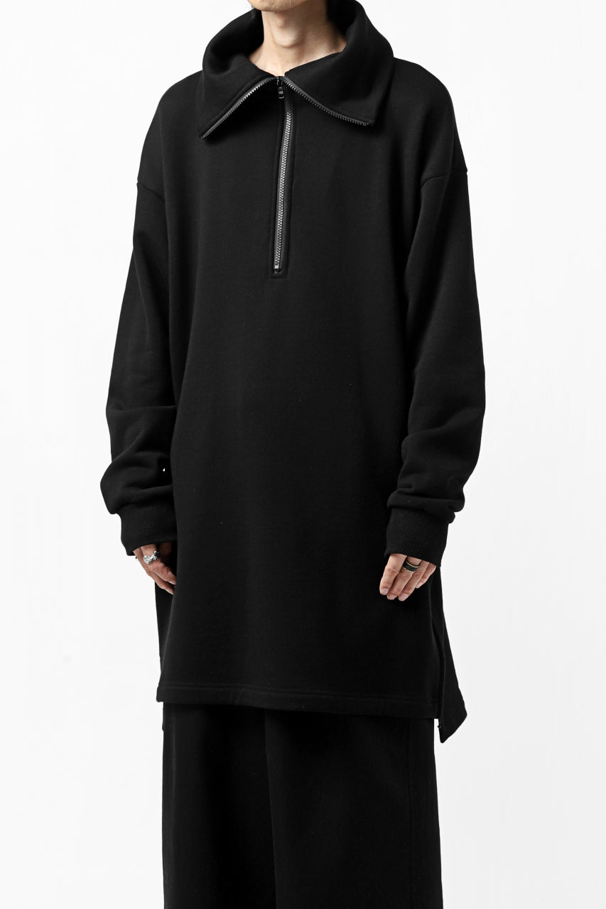画像をギャラリービューアに読み込む, Y's HIGH-COLLAR HALF ZIP SWEAT SHIRT (BLACK)