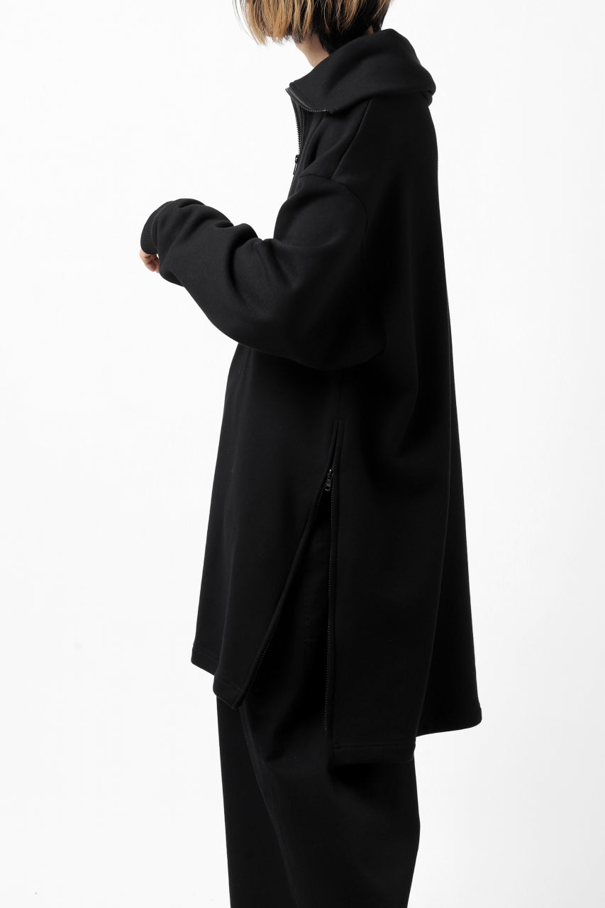 画像をギャラリービューアに読み込む, Y's HIGH-COLLAR HALF ZIP SWEAT SHIRT (BLACK)