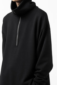 画像をギャラリービューアに読み込む, Y's HIGH-COLLAR HALF ZIP SWEAT SHIRT (BLACK)