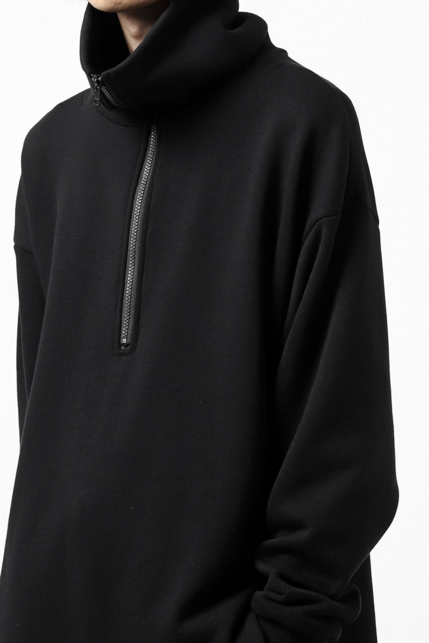 画像をギャラリービューアに読み込む, Y's HIGH-COLLAR HALF ZIP SWEAT SHIRT (BLACK)