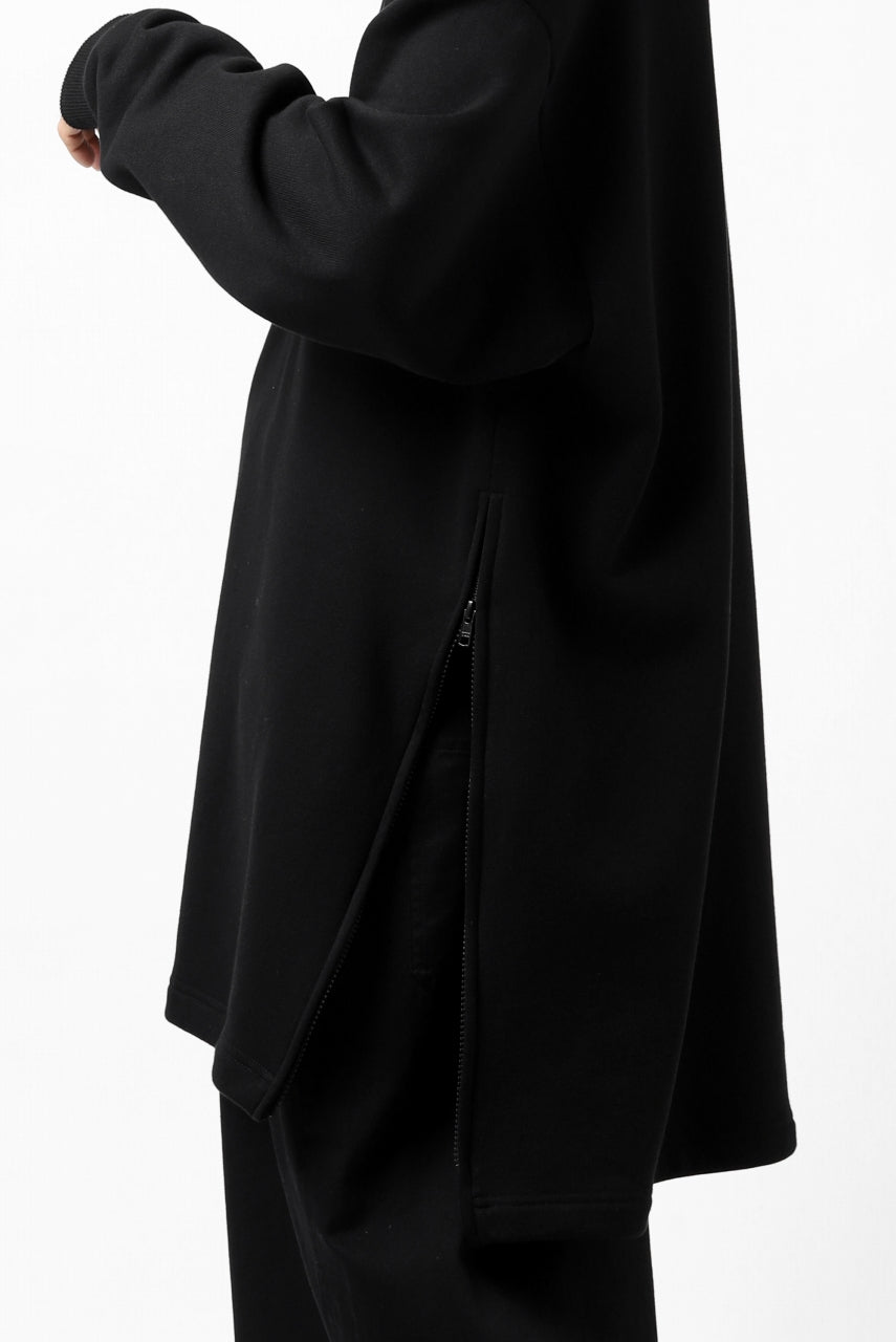 画像をギャラリービューアに読み込む, Y's HIGH-COLLAR HALF ZIP SWEAT SHIRT (BLACK)
