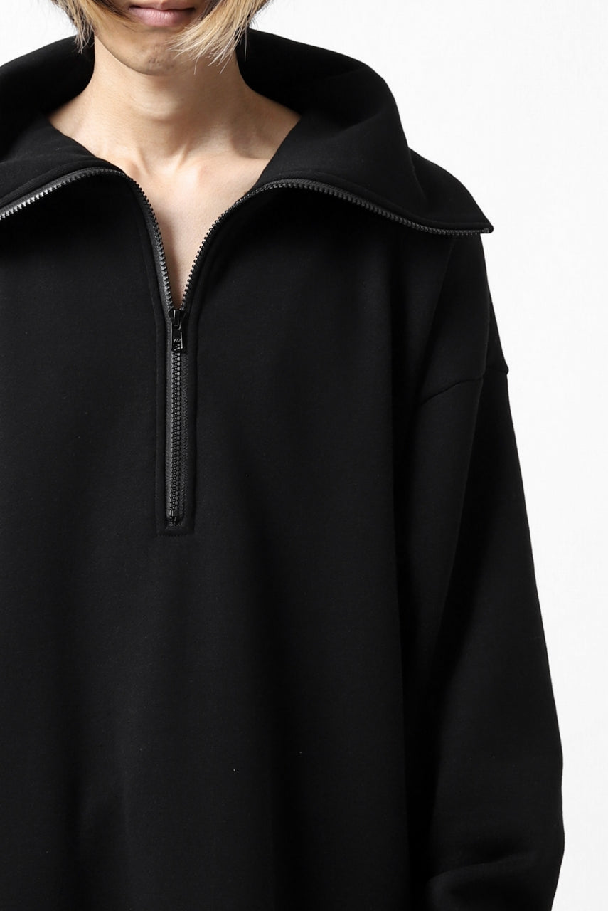 画像をギャラリービューアに読み込む, Y's HIGH-COLLAR HALF ZIP SWEAT SHIRT (BLACK)