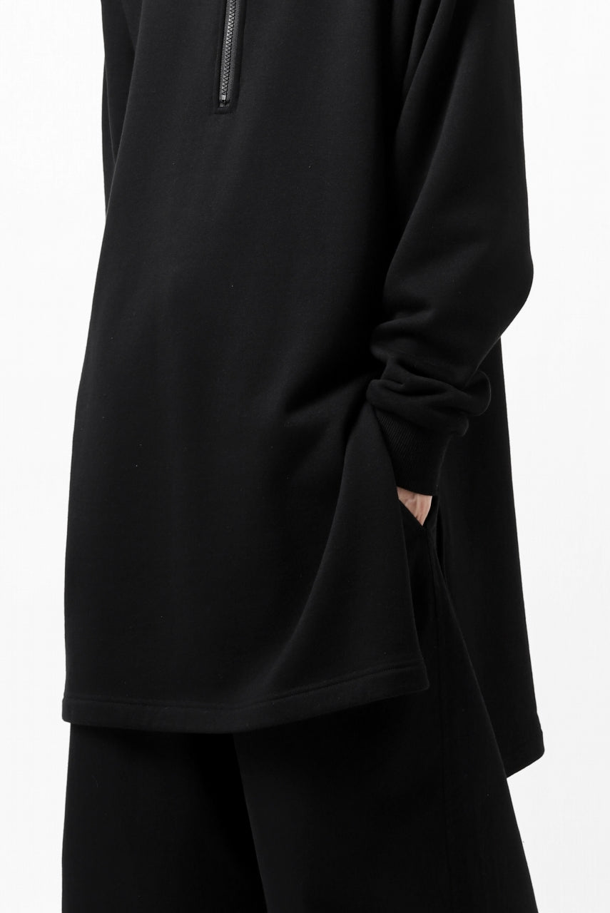 画像をギャラリービューアに読み込む, Y's HIGH-COLLAR HALF ZIP SWEAT SHIRT (BLACK)