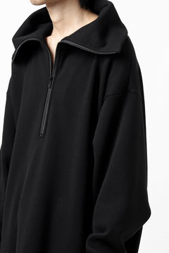 画像をギャラリービューアに読み込む, Y's HIGH-COLLAR HALF ZIP SWEAT SHIRT (BLACK)