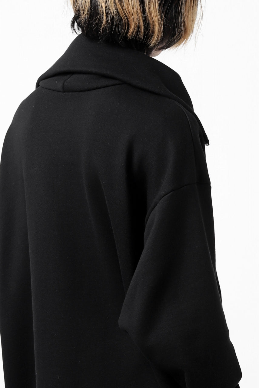 画像をギャラリービューアに読み込む, Y's HIGH-COLLAR HALF ZIP SWEAT SHIRT (BLACK)