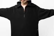 画像をギャラリービューアに読み込む, Y's HIGH-COLLAR HALF ZIP SWEAT SHIRT (BLACK)