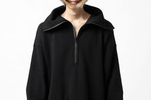画像をギャラリービューアに読み込む, Y's HIGH-COLLAR HALF ZIP SWEAT SHIRT (BLACK)