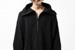 画像をギャラリービューアに読み込む, Y's HIGH-COLLAR HALF ZIP SWEAT SHIRT (BLACK)