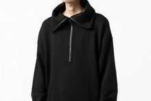 画像をギャラリービューアに読み込む, Y's HIGH-COLLAR HALF ZIP SWEAT SHIRT (BLACK)