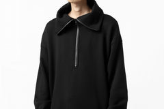 画像をギャラリービューアに読み込む, Y's HIGH-COLLAR HALF ZIP SWEAT SHIRT (BLACK)