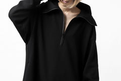 画像をギャラリービューアに読み込む, Y's HIGH-COLLAR HALF ZIP SWEAT SHIRT (BLACK)