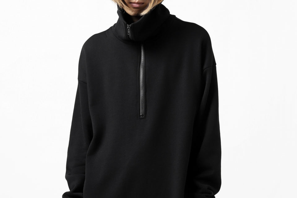 画像をギャラリービューアに読み込む, Y's HIGH-COLLAR HALF ZIP SWEAT SHIRT (BLACK)
