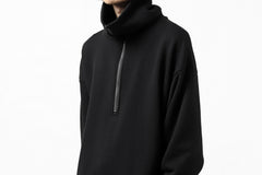 画像をギャラリービューアに読み込む, Y's HIGH-COLLAR HALF ZIP SWEAT SHIRT (BLACK)