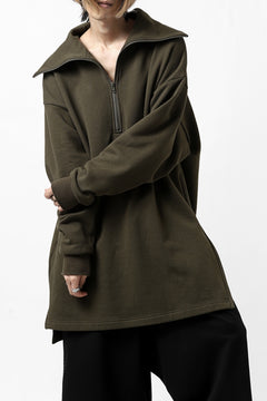 画像をギャラリービューアに読み込む, Y's HIGH-COLLAR HALF ZIP SWEAT SHIRT (KHAKI)